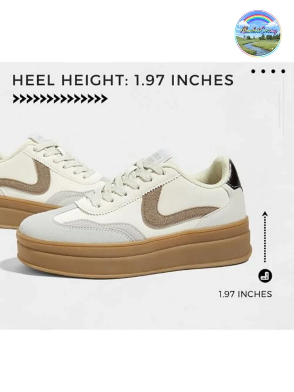 Women's Platform Sneakers Faux PU Leather Suede Retro Lace-Up